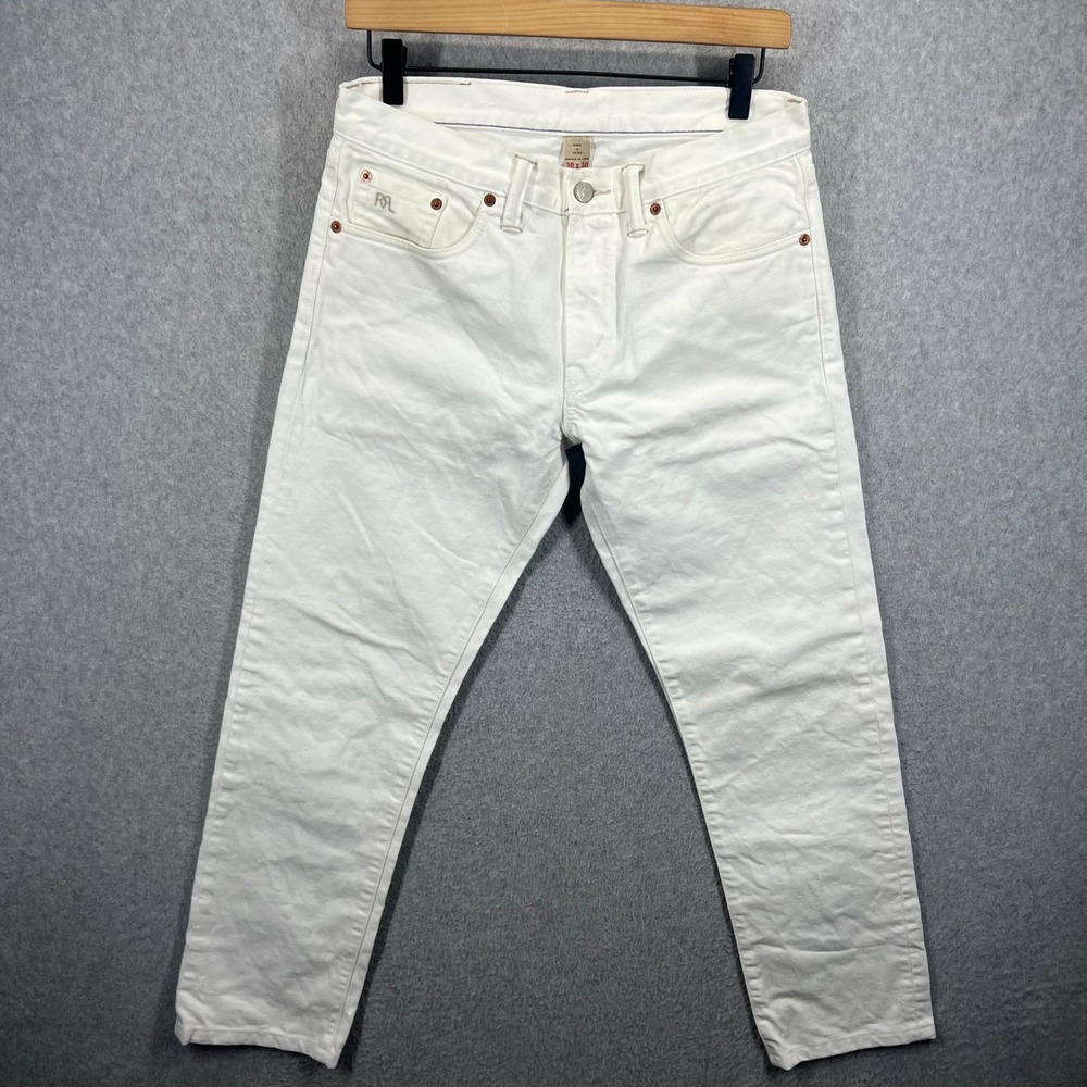 RRL Ralph Lauren Jeans Mens 30 White Slim Straight Denim Pants EUC